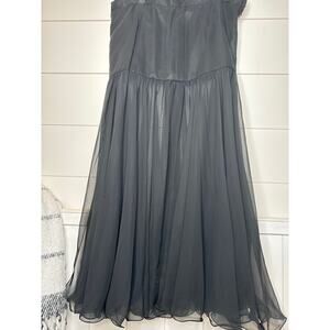 ELISSA Vintage Black Skirt, Sheer Layered Bottom Size 12, Side Zip, Pristine!